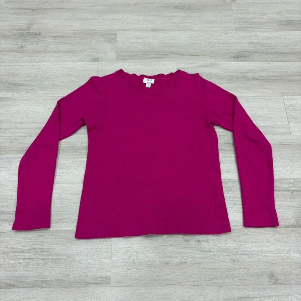 Jcrew Cotton Wool Angora Magenta Sweater Small Fisherman Granola Fall Coastal